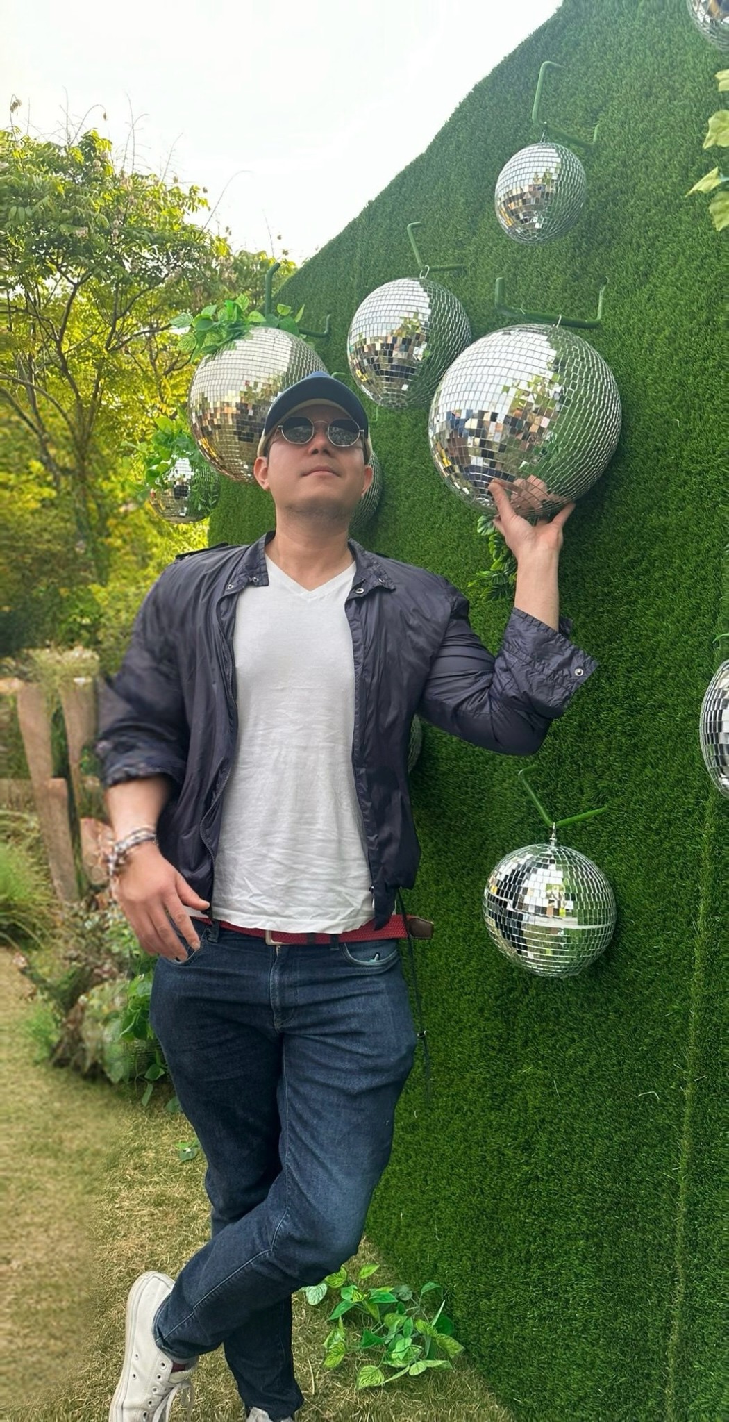 Portrait with disco balls